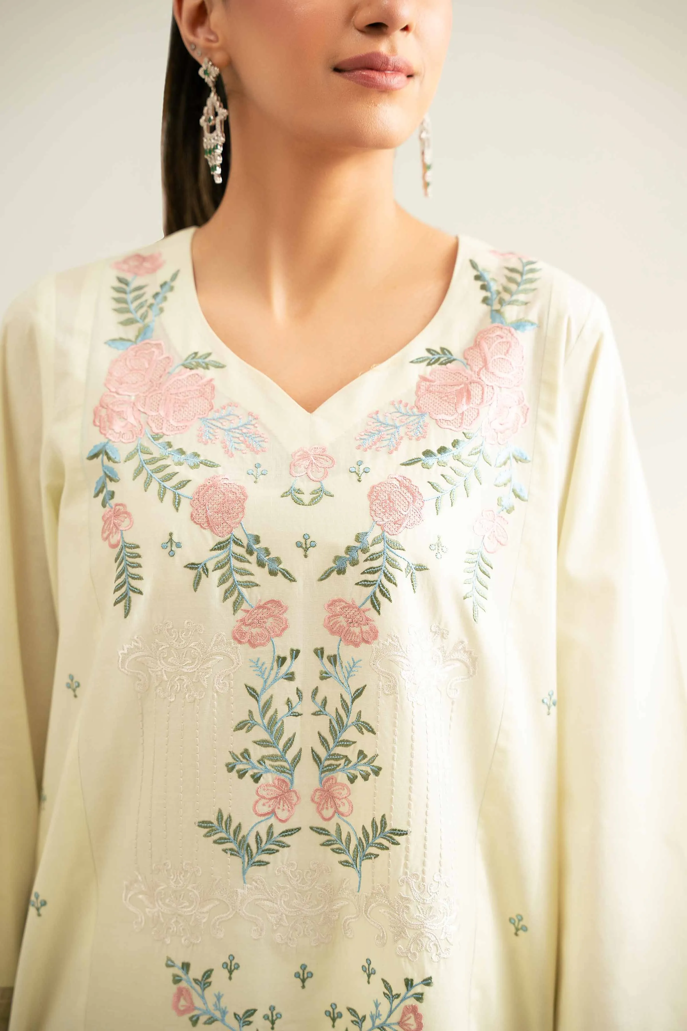 3 Piece - Printed Embroidered Suit - 42501658