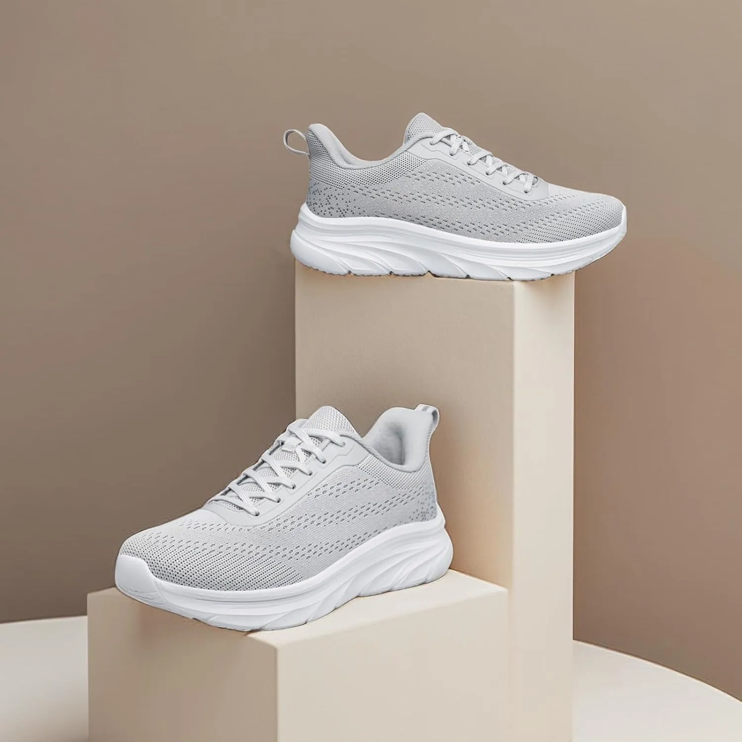 AFB Men's Walking Shoes Slip On Running Shoes Non Slip Lightweight Lace-Ups Mesh Gym Tennis Sneakers
