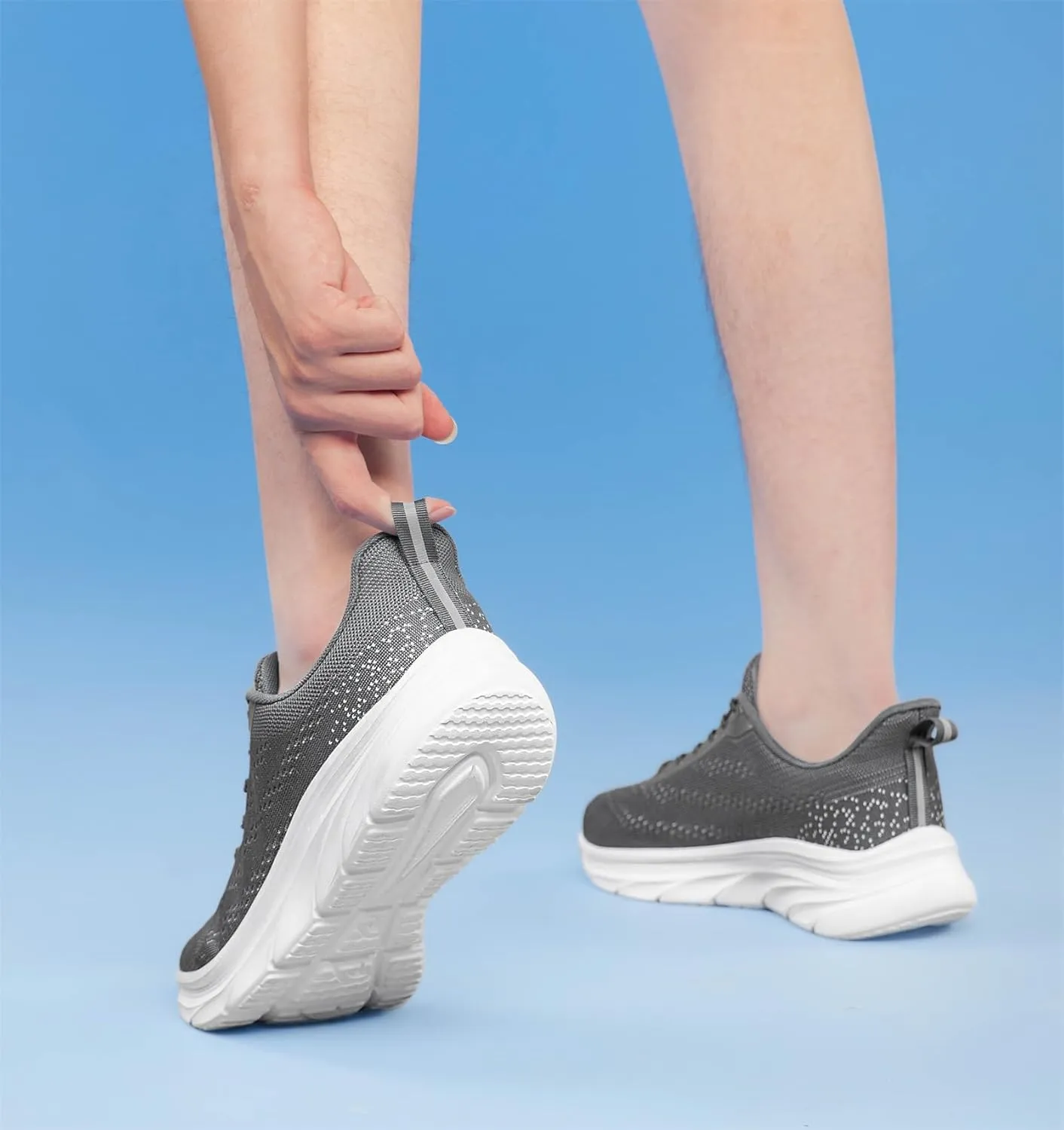 AFB Men's Walking Shoes Slip On Running Shoes Non Slip Lightweight Lace-Ups Mesh Gym Tennis Sneakers