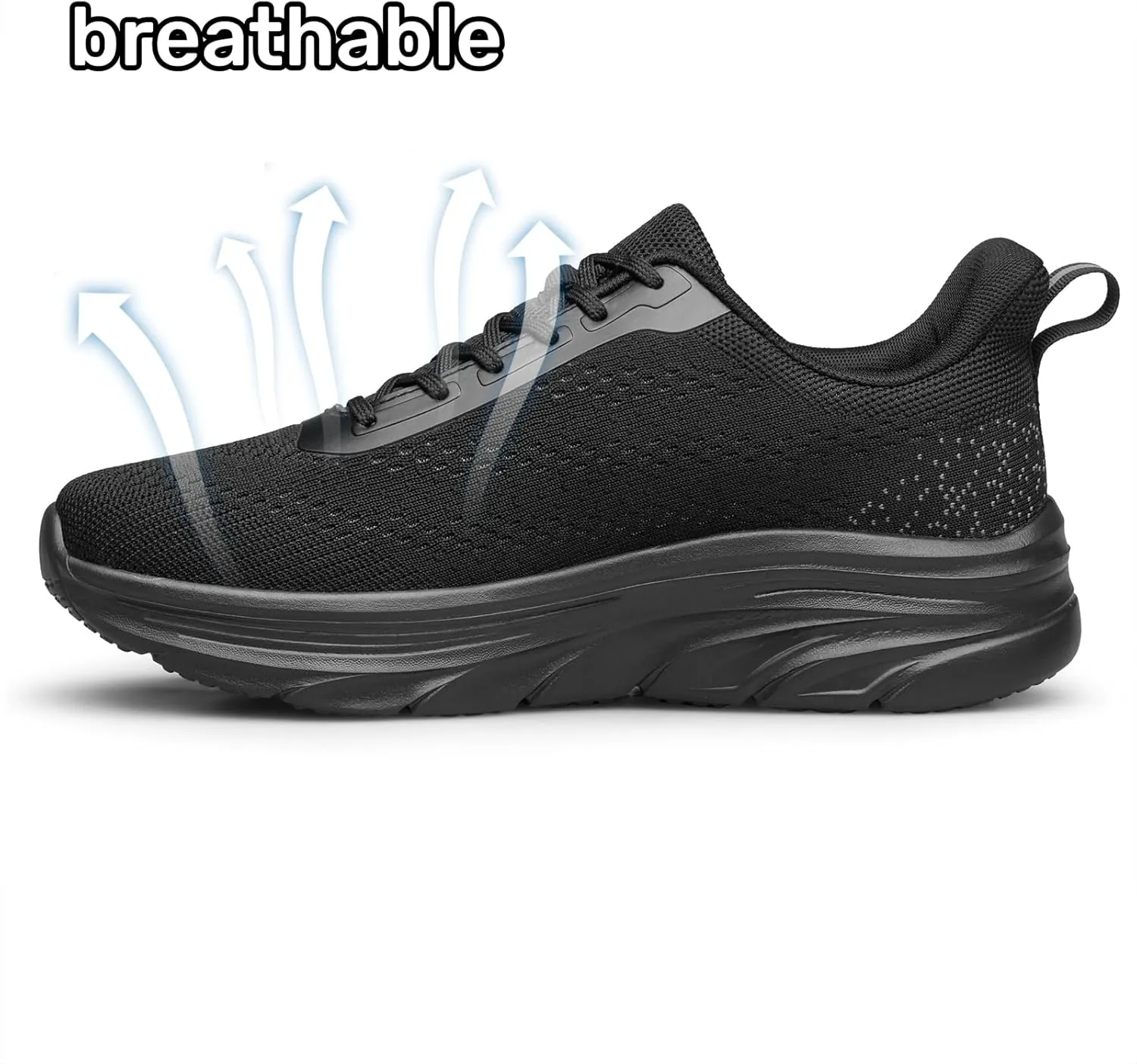 AFB Men's Walking Shoes Slip On Running Shoes Non Slip Lightweight Lace-Ups Mesh Gym Tennis Sneakers