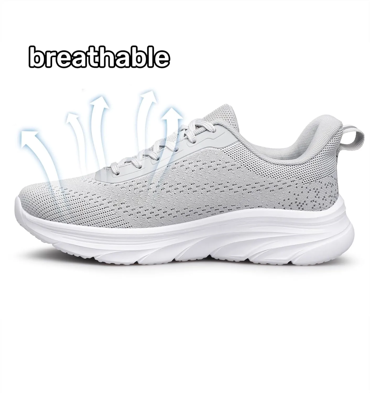 AFB Men's Walking Shoes Slip On Running Shoes Non Slip Lightweight Lace-Ups Mesh Gym Tennis Sneakers