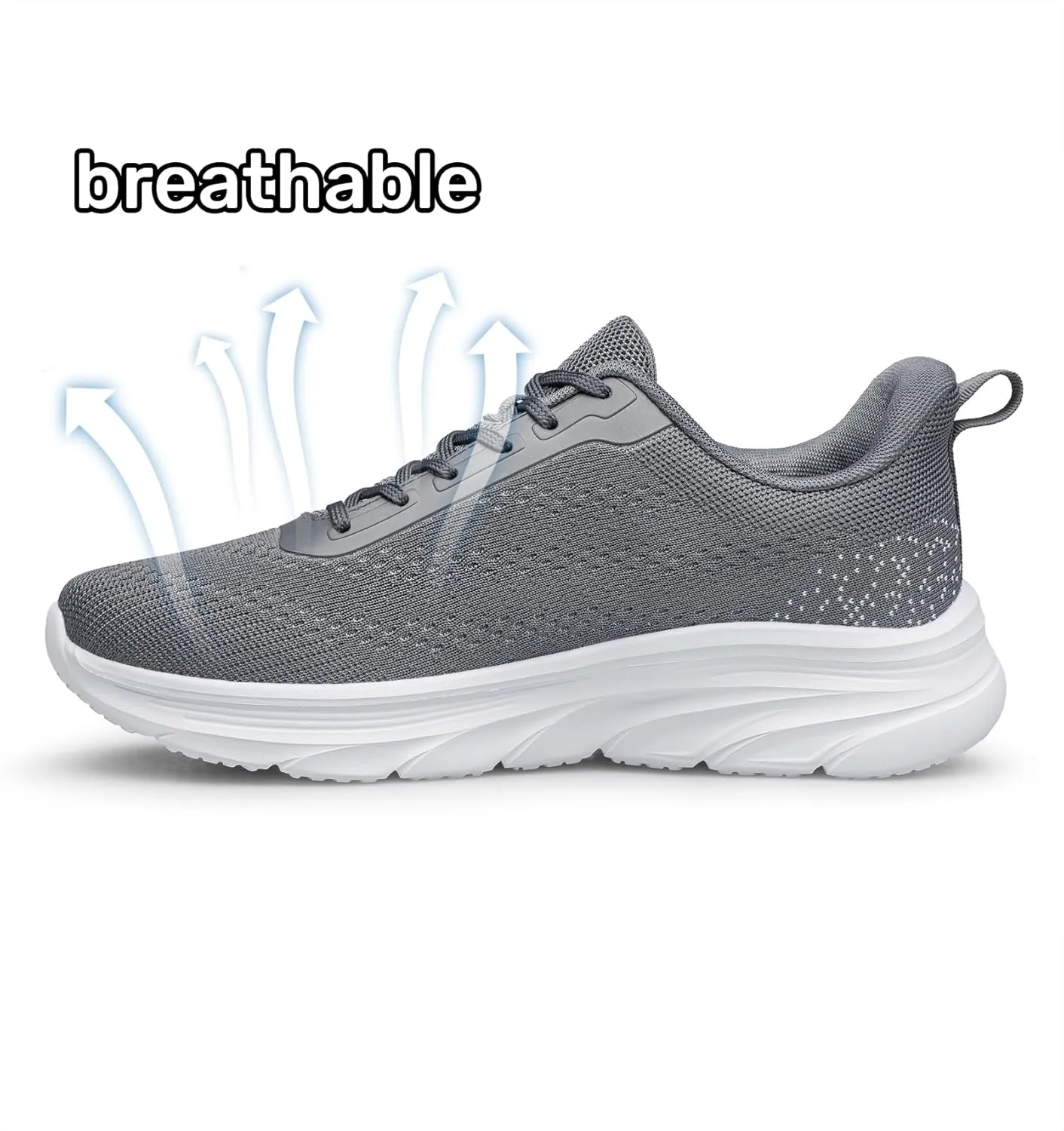 AFB Men's Walking Shoes Slip On Running Shoes Non Slip Lightweight Lace-Ups Mesh Gym Tennis Sneakers