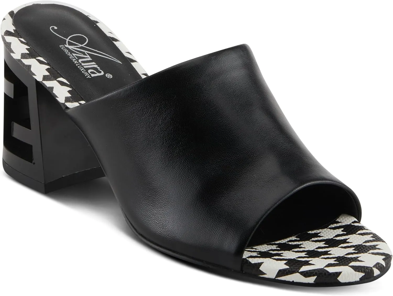 Azura Sculptor Slide Sandals for Women | High Heels with Leather Heel Design