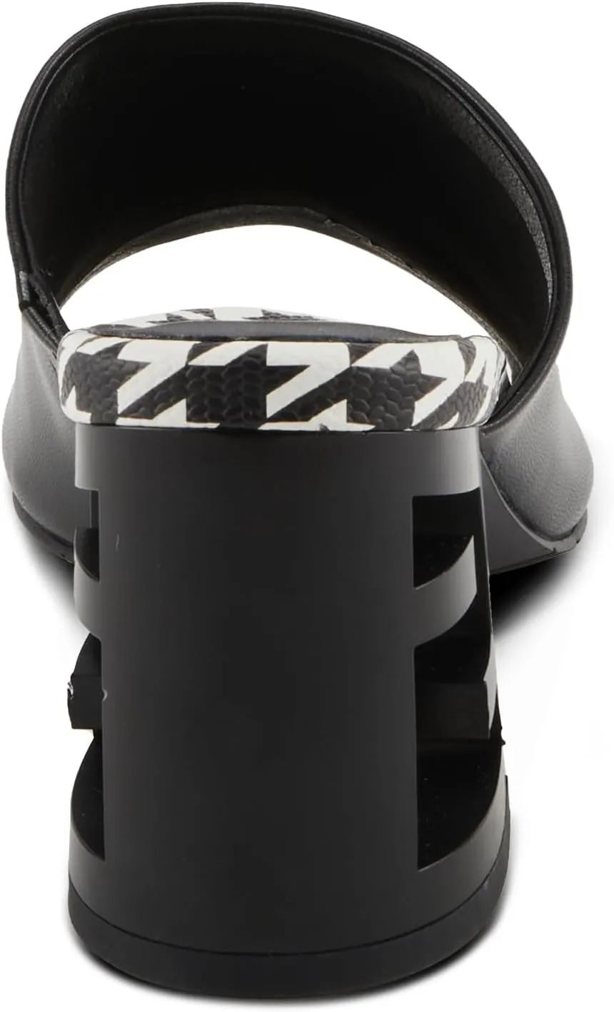 Azura Sculptor Slide Sandals for Women | High Heels with Leather Heel Design