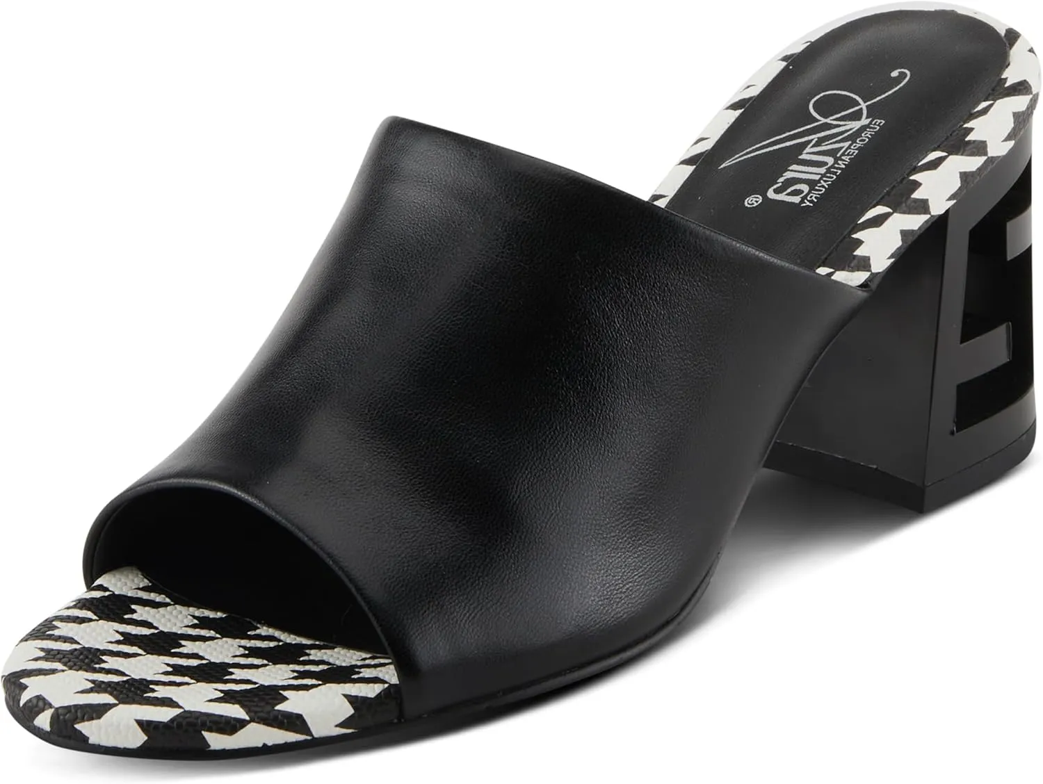 Azura Sculptor Slide Sandals for Women | High Heels with Leather Heel Design