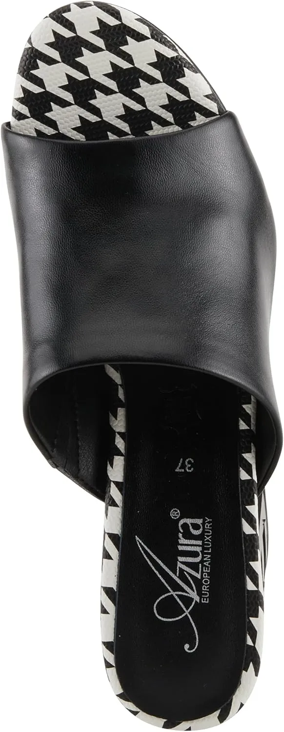 Azura Sculptor Slide Sandals for Women | High Heels with Leather Heel Design