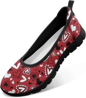 Binienty Casual Shoes for Women Mesh Kint Breathable Loafers Trendy Slip On Walking Sneakers Round Toe Flats for Travel