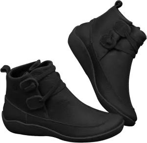 Black Cowboy Boots for Women Ankle Comfortable Booties for Women Ladies Booties Ankle Boots Boot Shoes for Women Round Toe Flat Heel Square Toe Slip On Side Zipper