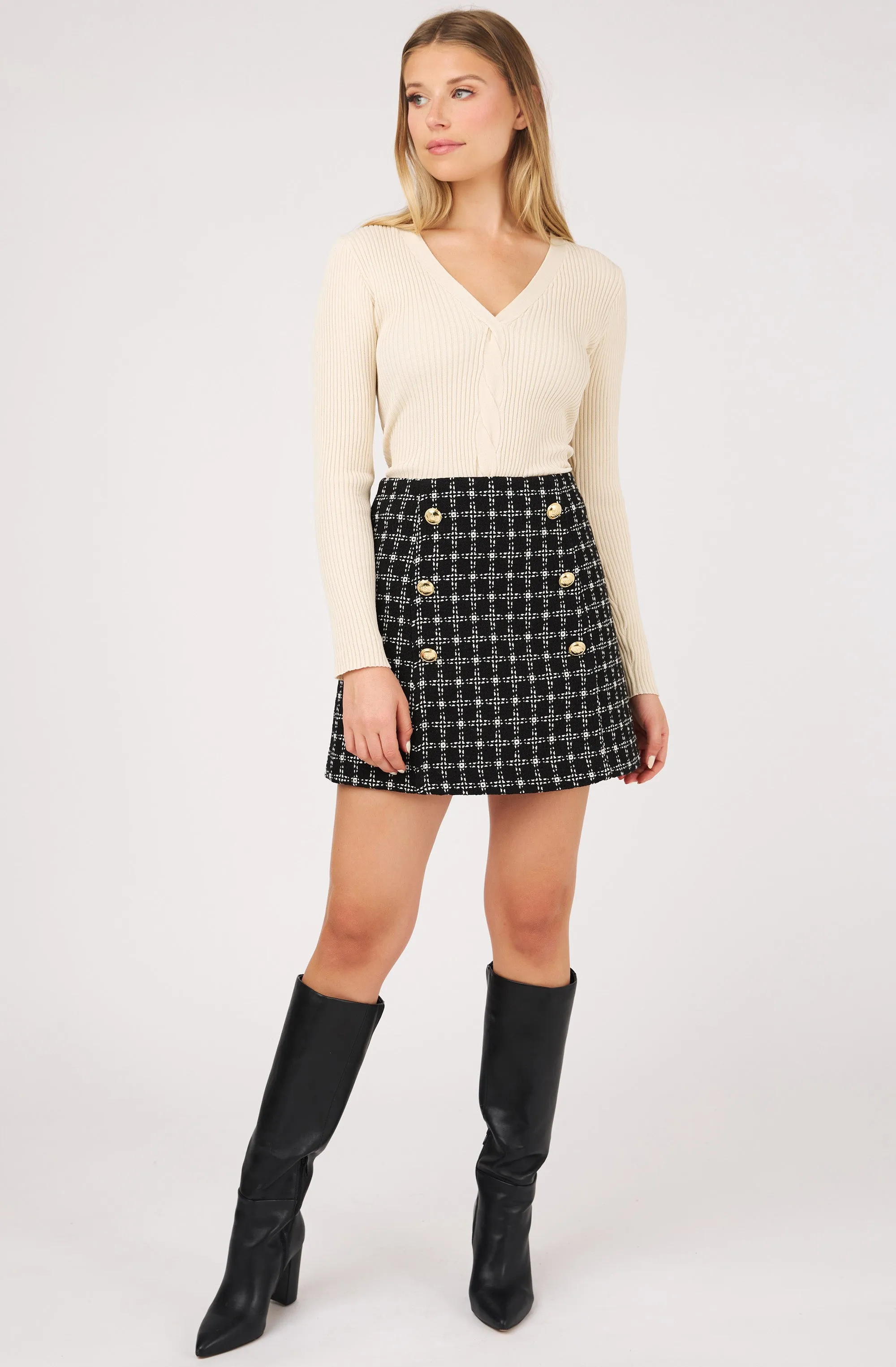 Boucl Mid-Thigh Skirt