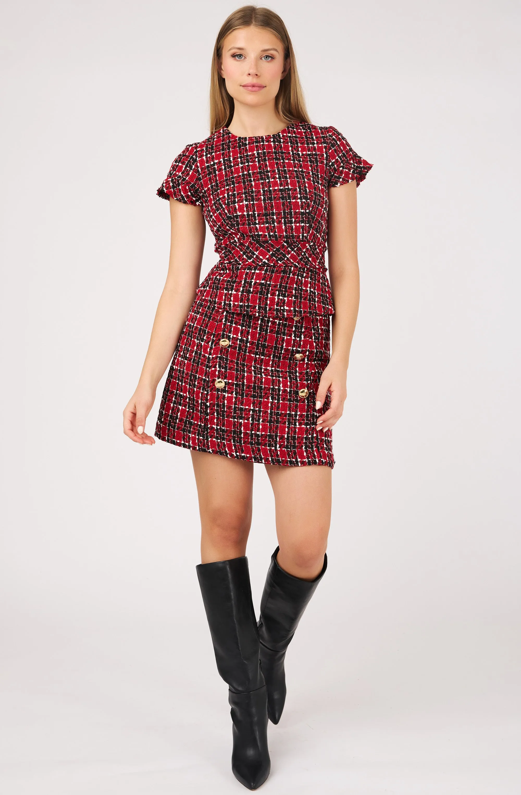 Boucl Mid-Thigh Skirt
