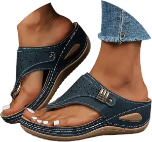 Breathable Mesh Hollow Sports Sandals Non-Slip 2024 New Womens Wedge Orthopedic Flip-Flops Summer Casual Sandals Open Toe