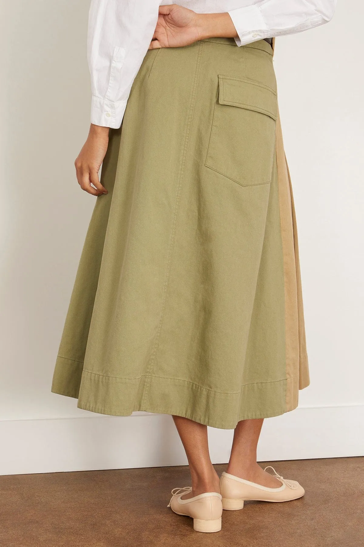 Carolina Chino Pleat Skirt in Chino