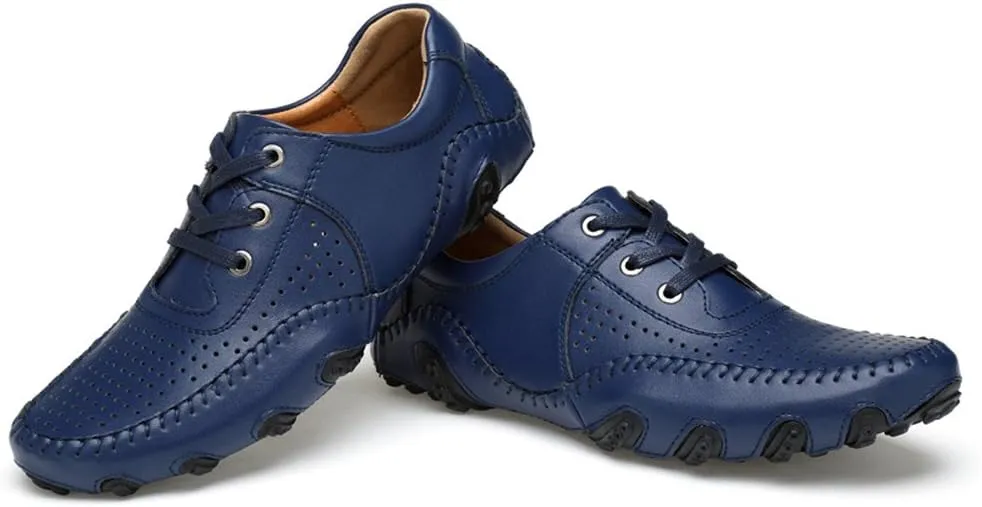ChicWind Men's Hollow Out Leather Driving Loafers Casual Boat Shoes