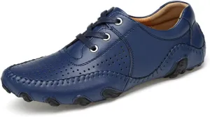 ChicWind Men's Hollow Out Leather Driving Loafers Casual Boat Shoes