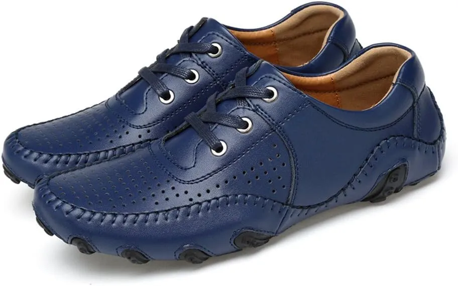 ChicWind Men's Hollow Out Leather Driving Loafers Casual Boat Shoes