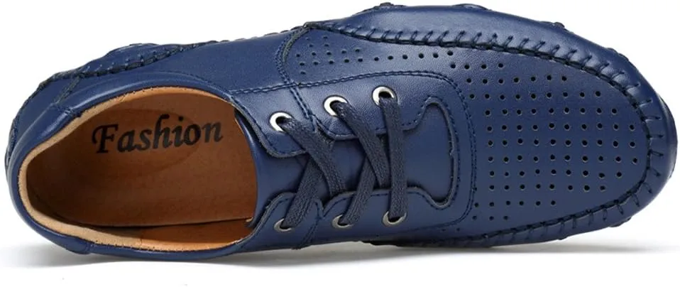 ChicWind Men's Hollow Out Leather Driving Loafers Casual Boat Shoes