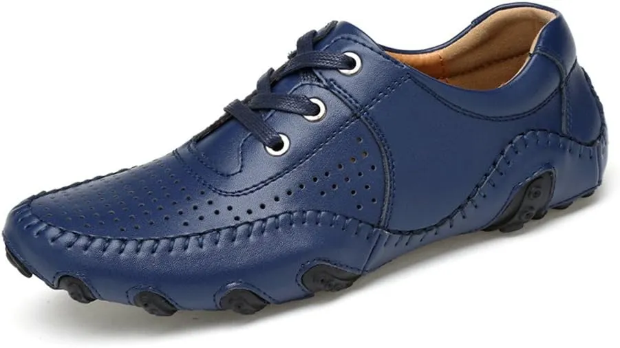 ChicWind Men's Hollow Out Leather Driving Loafers Casual Boat Shoes