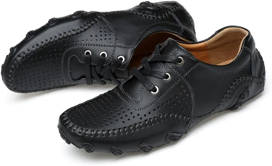 ChicWind Men's Hollow Out Leather Driving Loafers Casual Boat Shoes