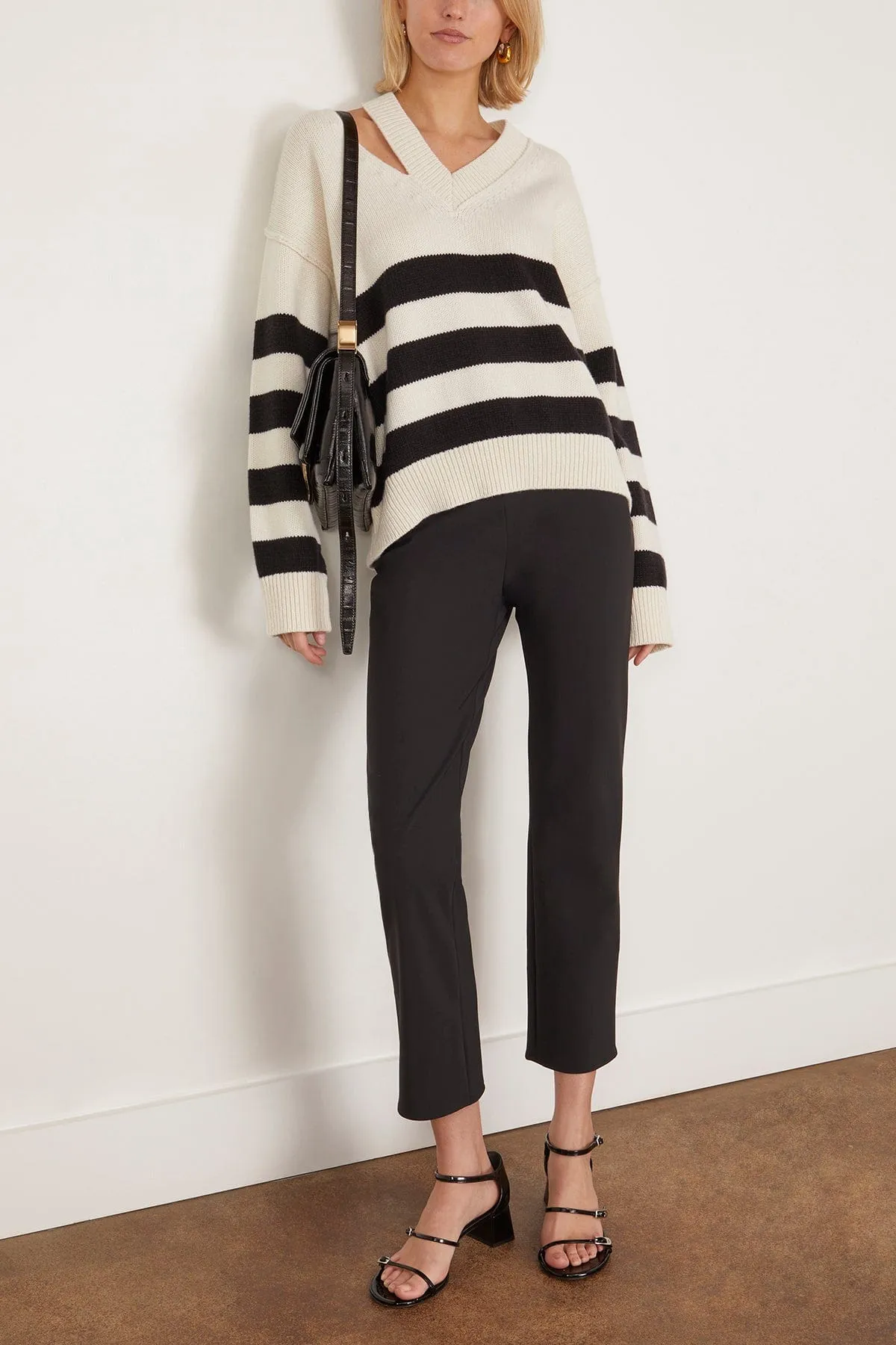 Cigarette Leg Scuba Trousers in Black