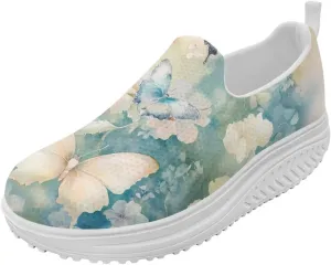 Coloranimal Platform Sneakers for Women Fashion Platform Loafers Slip On Shoes Womens Loafers High Top Athletic Sneakers Non Slip Ladies Jogging Shoes