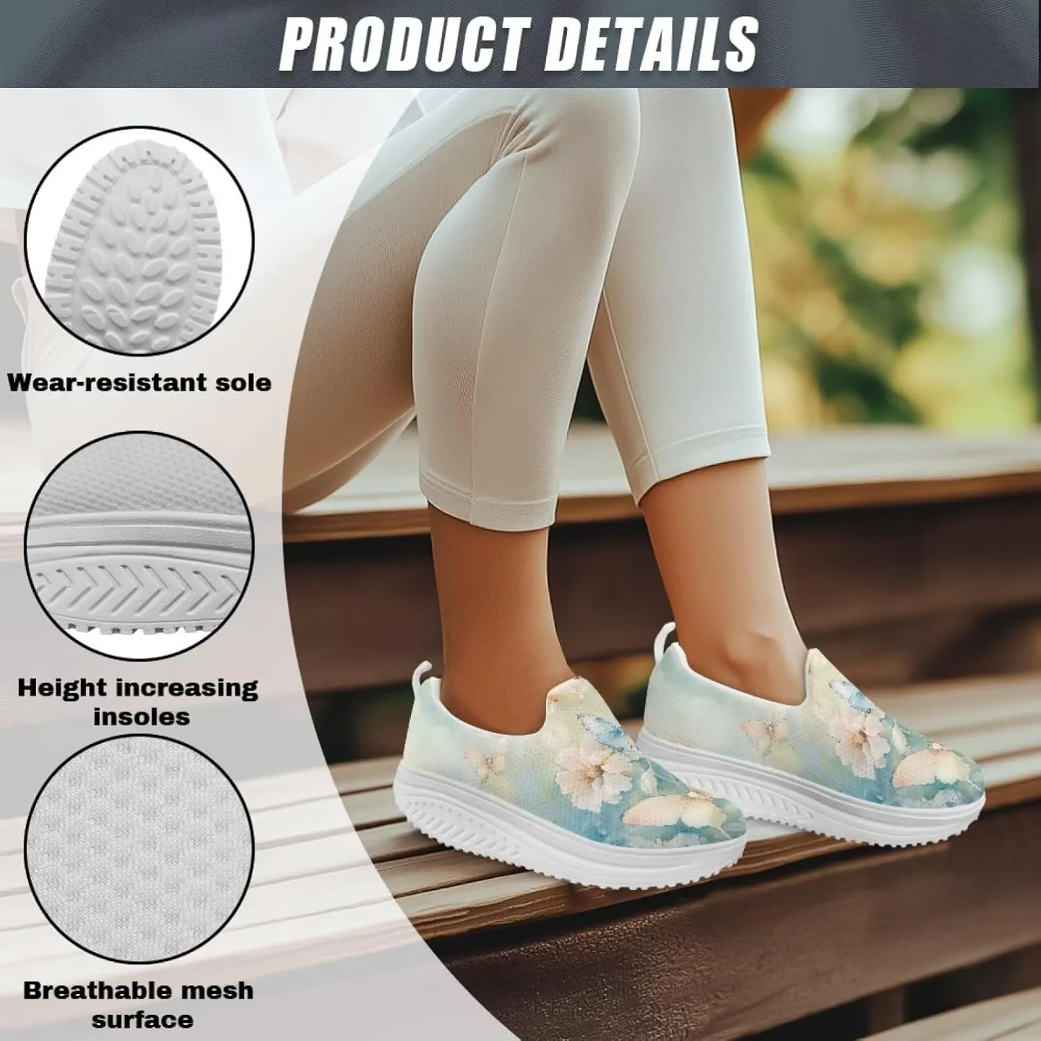 Coloranimal Platform Sneakers for Women Fashion Platform Loafers Slip On Shoes Womens Loafers High Top Athletic Sneakers Non Slip Ladies Jogging Shoes