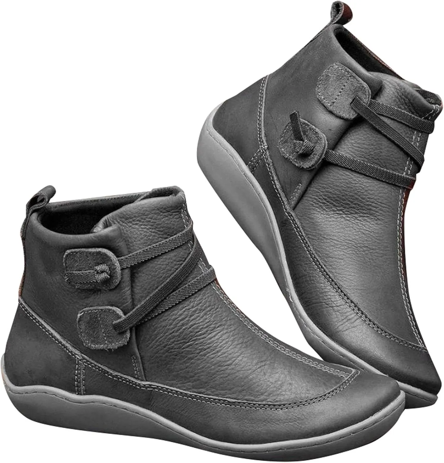 Combat Boots Womens Ankle Platform Booties for Women Work Boots for Men Flat Boot Laces Flat Heel Closed Toe Slip on Pointed Toe Chunky Stacked Heel