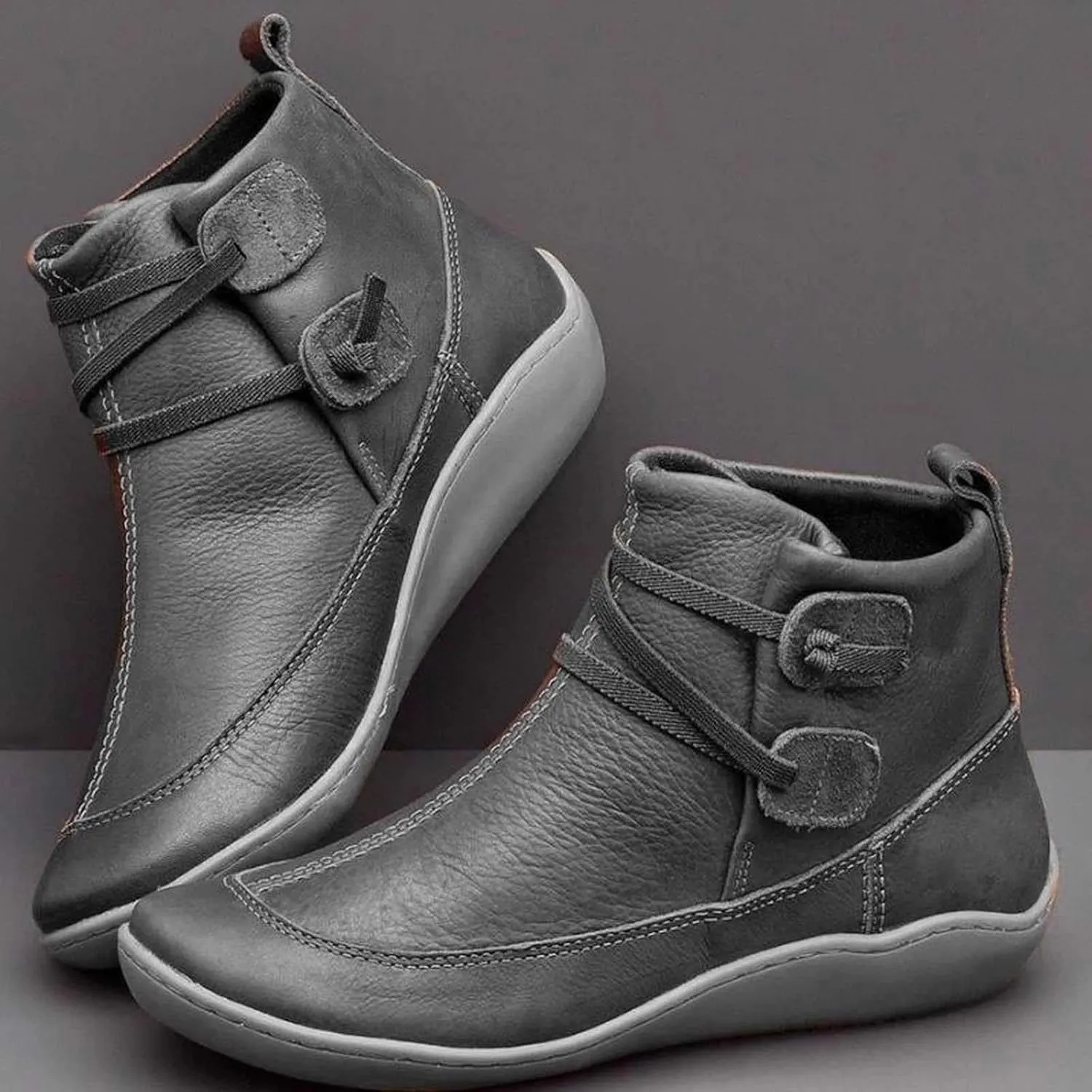 Combat Boots Womens Ankle Platform Booties for Women Work Boots for Men Flat Boot Laces Flat Heel Closed Toe Slip on Pointed Toe Chunky Stacked Heel