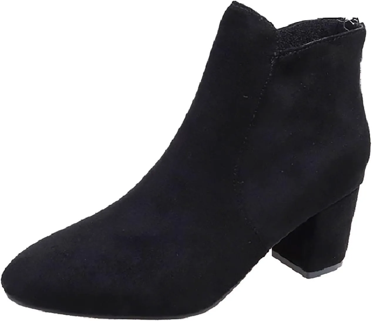 Combat Boots Womens Ankle Womens Booties with Heel Mens Square Toe Work Boots Barefoot Shoes Women Non Slip Slip On Lug Sole Low Heel Chelsea Fashion