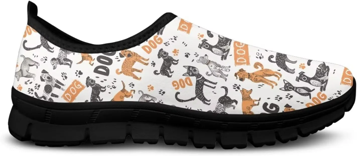 Dog Design Men Slip-on Shoes Loafers Low Top Casual Mesh Shoes with Arch Support Insole Business Work Outdoor Sneaker