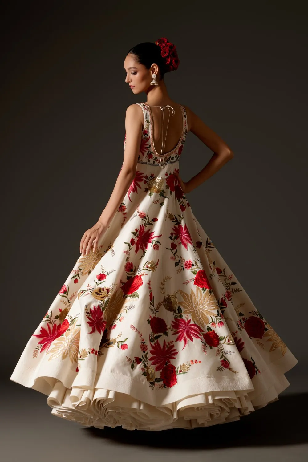Elegant Ivory Chanderi Anarkali Set