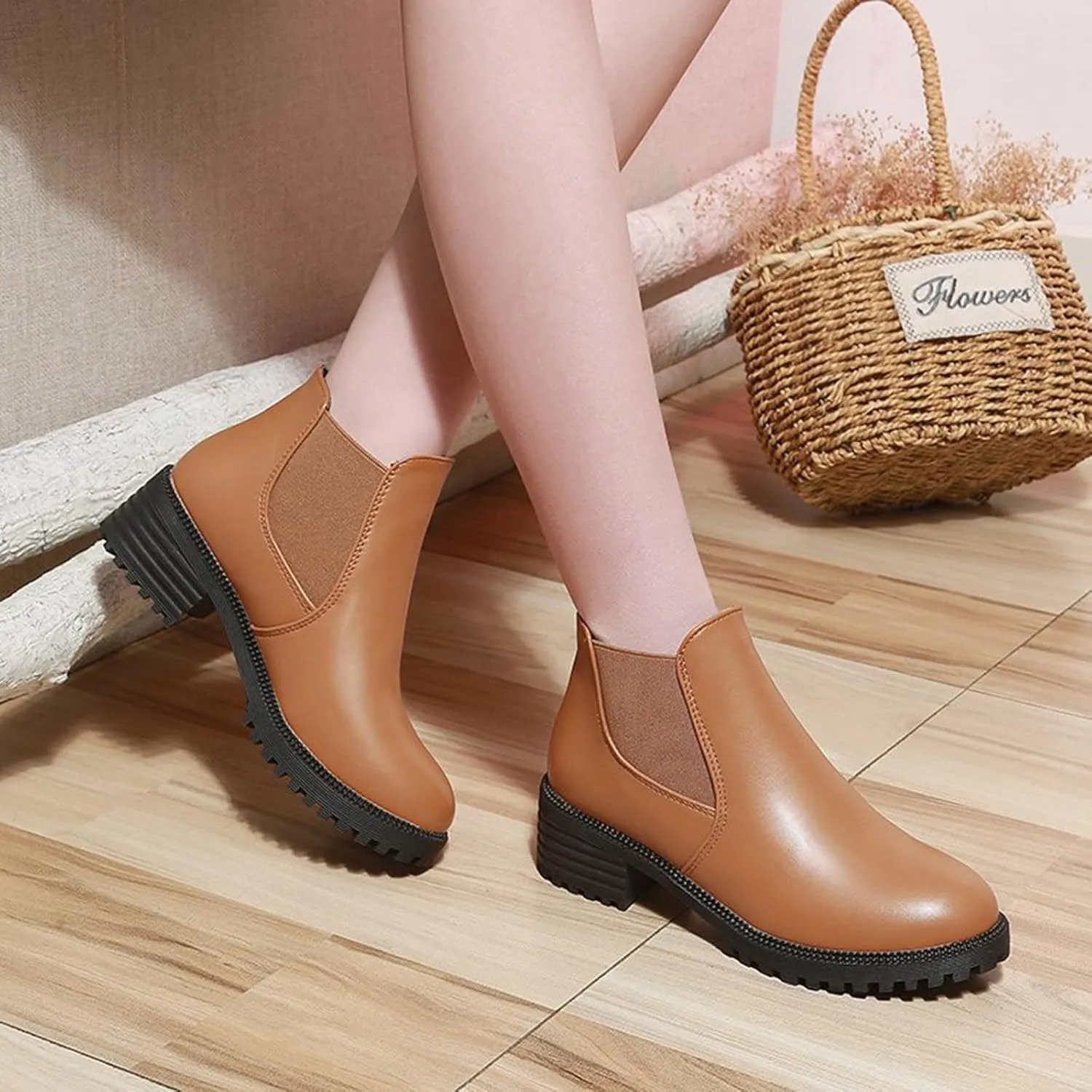 Fall Boots Women Ankle Womens Wide Booties Black Cowgirl Boots Round Toe Hiking Boot Laces Men Cozy Warm Lightweight Cut Out Chunky Stacked Heel Slip on