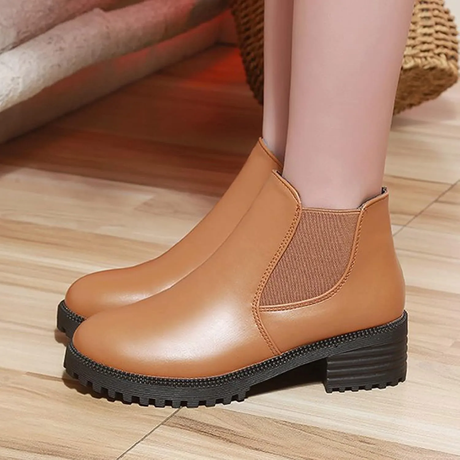 Fall Boots Women Ankle Womens Wide Booties Black Cowgirl Boots Round Toe Hiking Boot Laces Men Cozy Warm Lightweight Cut Out Chunky Stacked Heel Slip on
