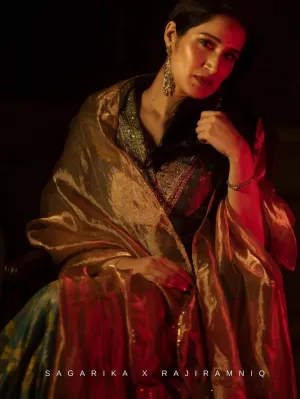 Fariba Moonlight Printed Sagrika Ghatge Khan Tissue Anarkali Set