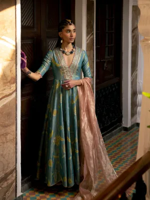 Fariba Moonlight Printed Tissue Anarkali Set
