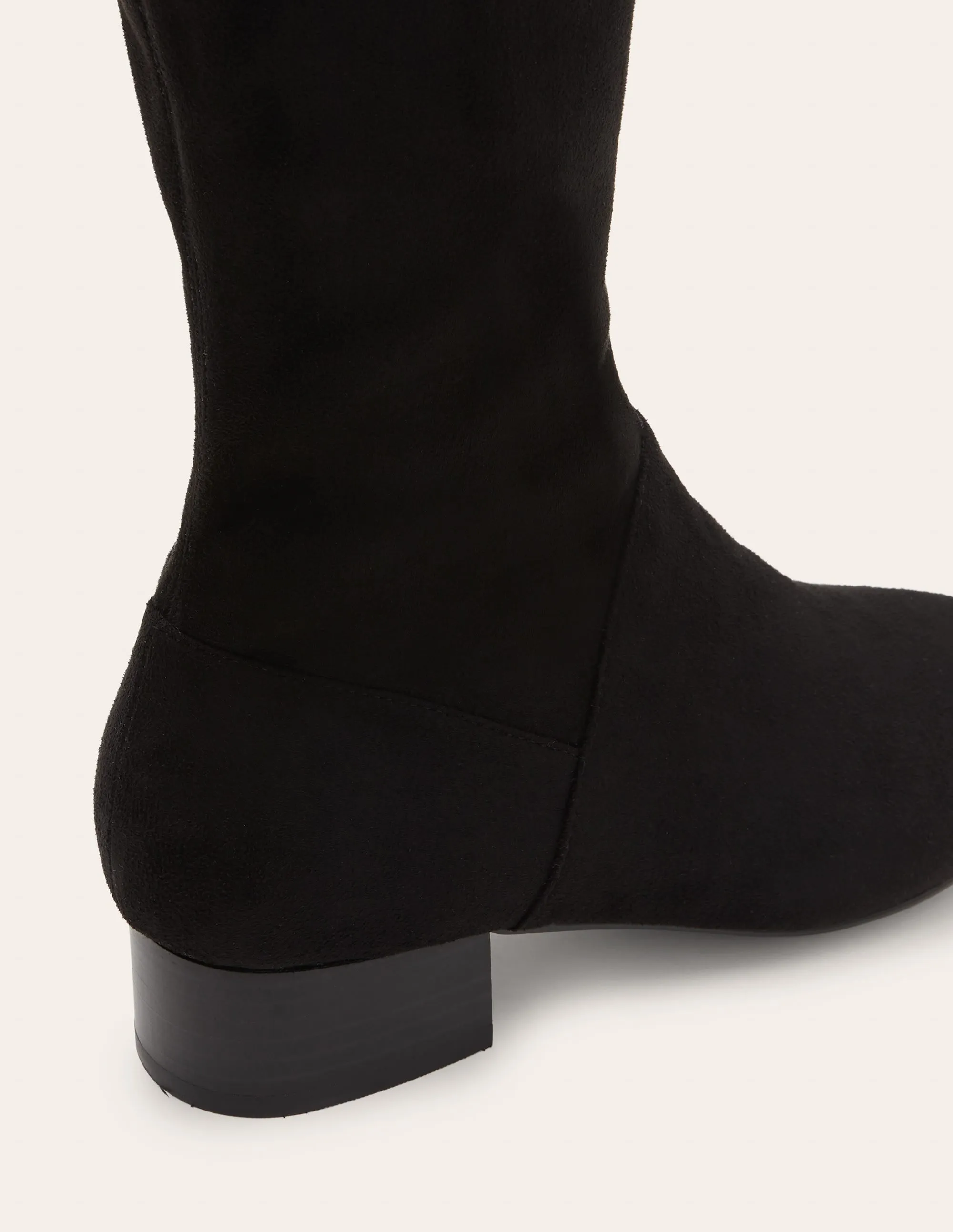 Flat Stretch Boots-Black