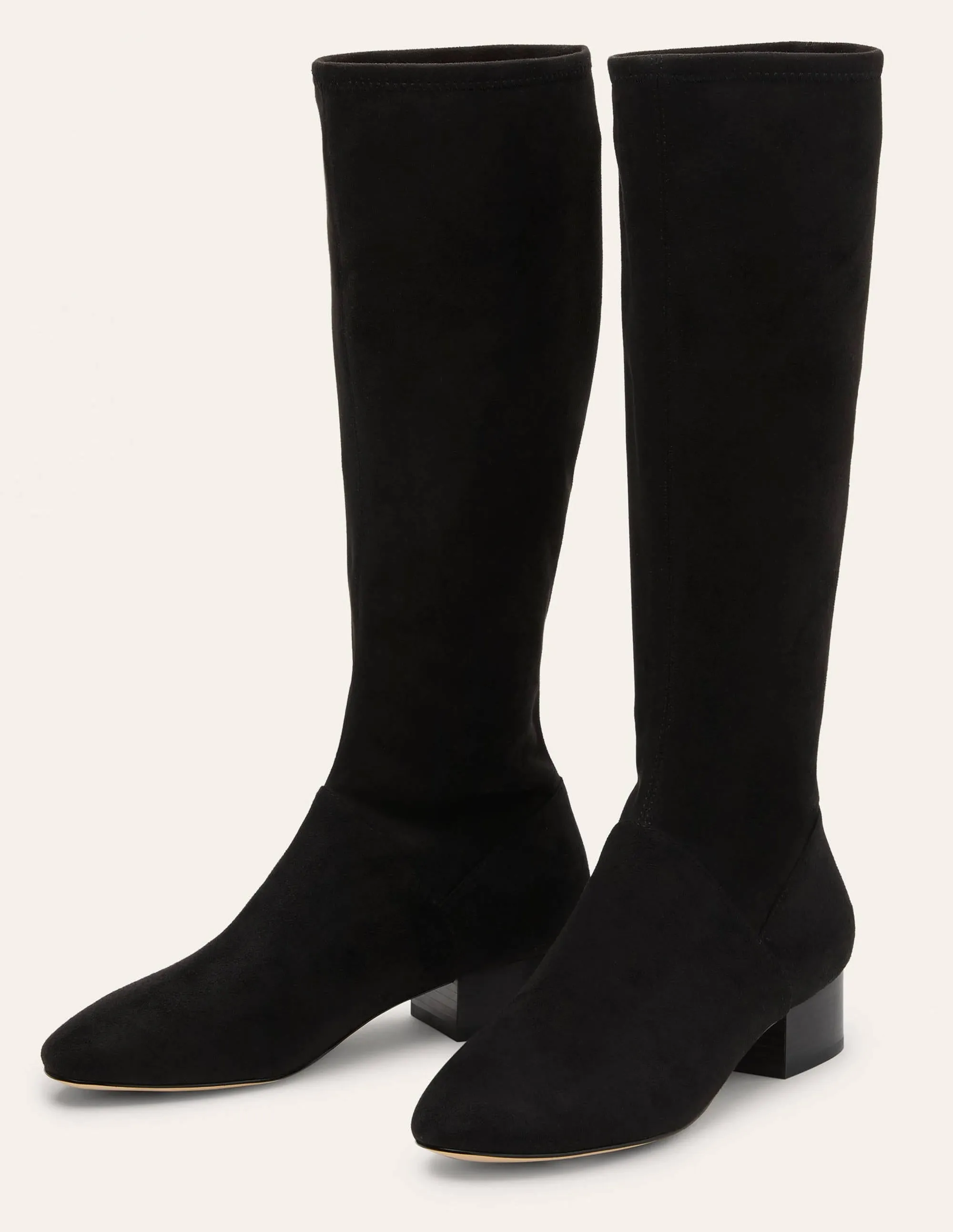 Flat Stretch Boots-Black