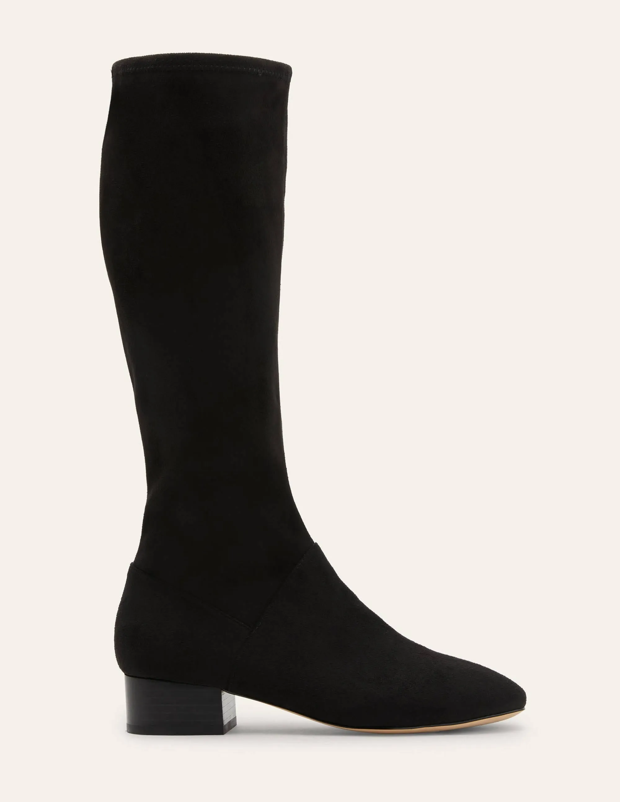 Flat Stretch Boots-Black