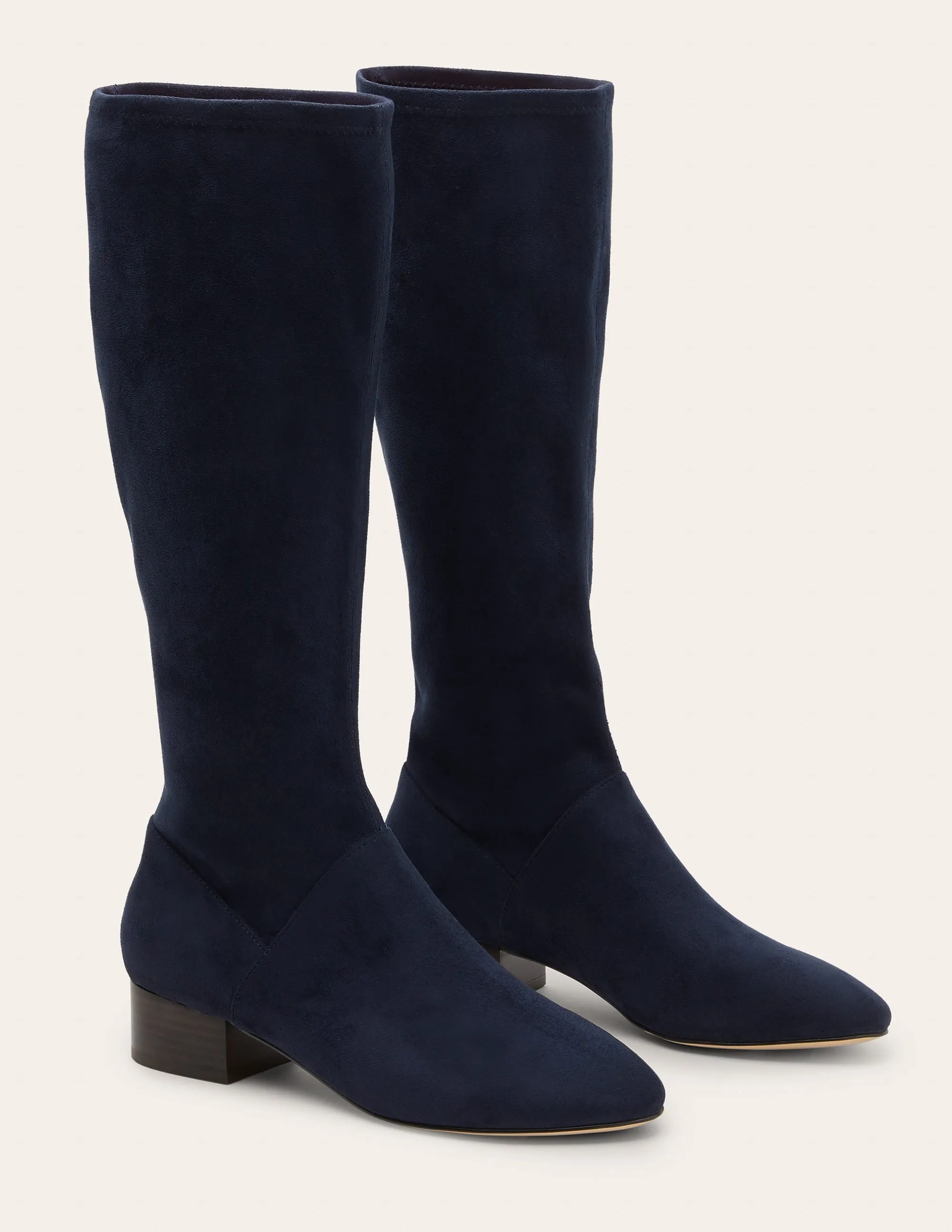 Flat Stretch Boots-Navy