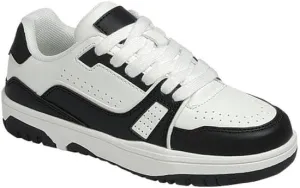 Forever Link Girl's Round Toe Cushioned Low Top Lace Up Sneaker Rich-35K