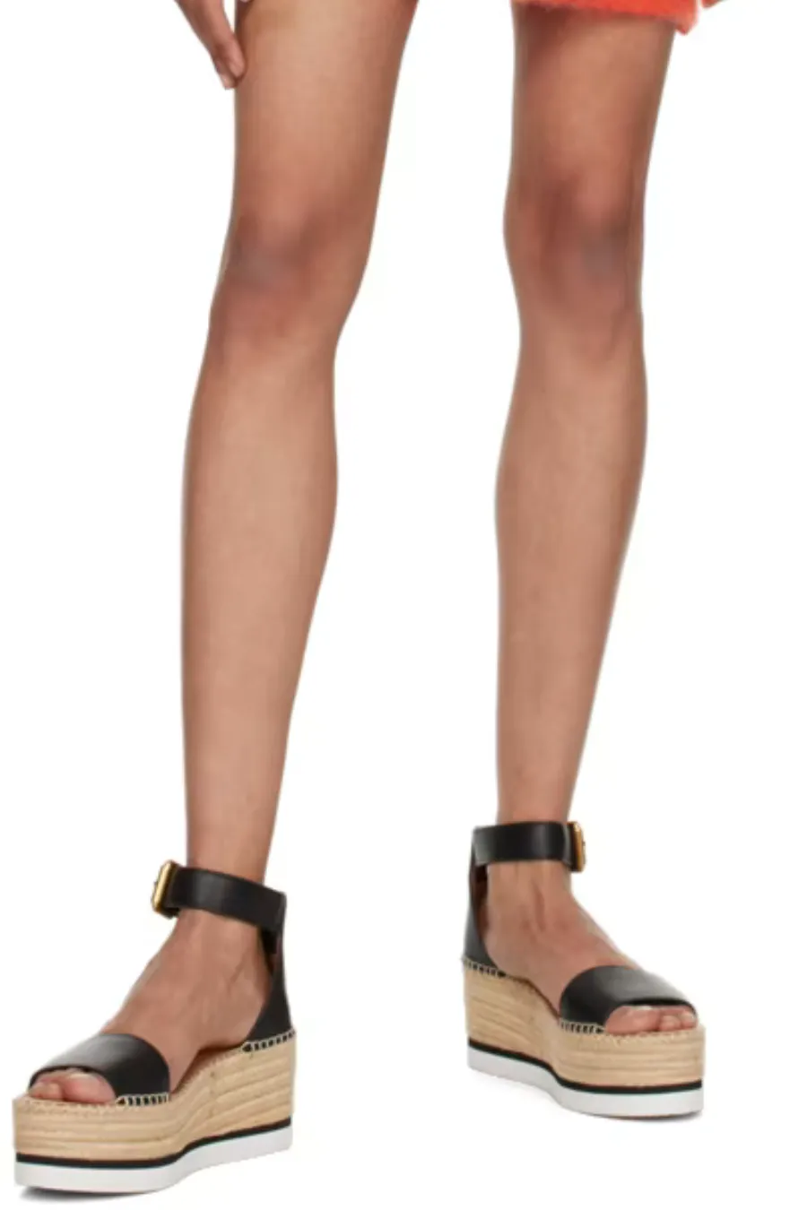 Glyn Platform Espadrille Black
