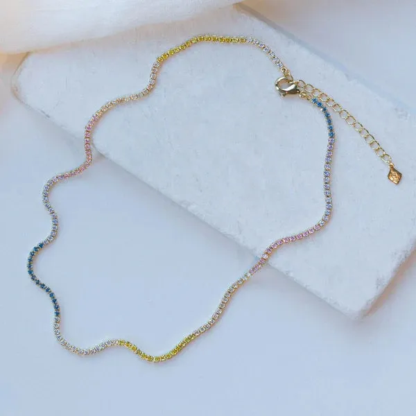 GRACIE PASTEL TENNIS NECKLACE - JOY DRAVECKY