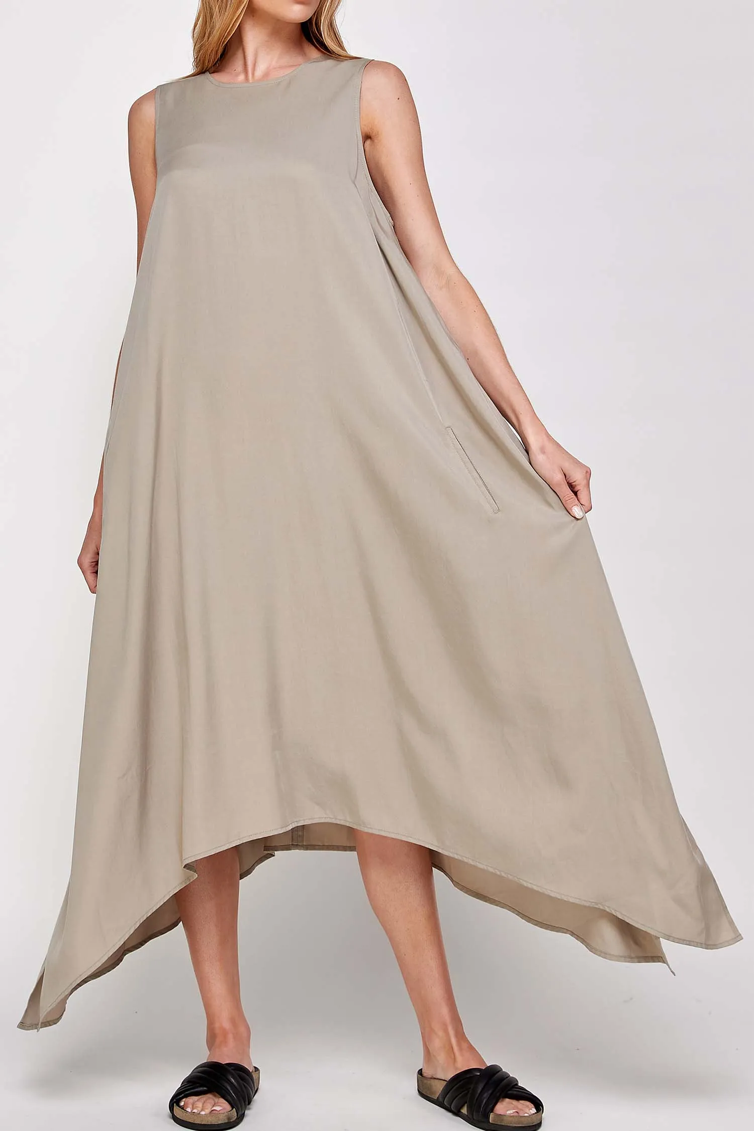 Hanky hem midi dress