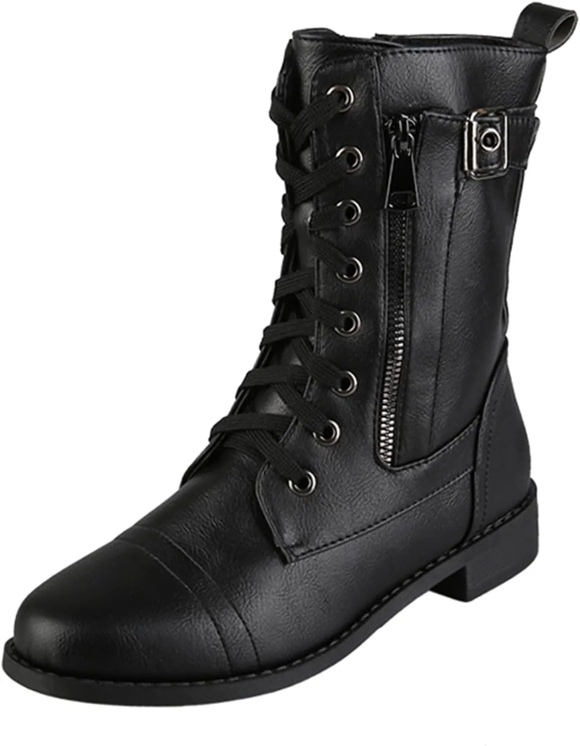 Hiking Boots Women Ankle Ladies Booties Ankle Boot Womens Work Boots Steel Toe Ankle Bootie for Women Low Heel Fashion Round Toe Chunky Block Low Heel Vintage
