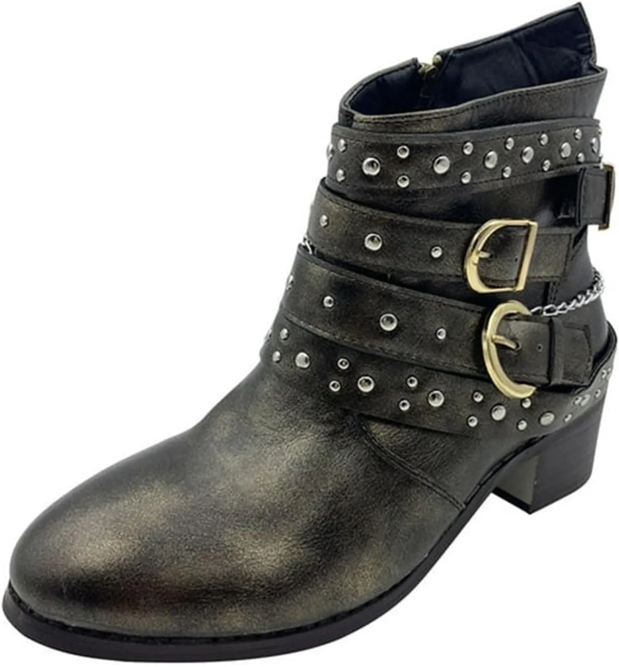 Hiking Boots Women Ankle Womens Booties Black Women Casual Boots Plantar Fasciitis Walking Boot Non Slip Slip On Cut Out Chunky Stacked Heel Slip on