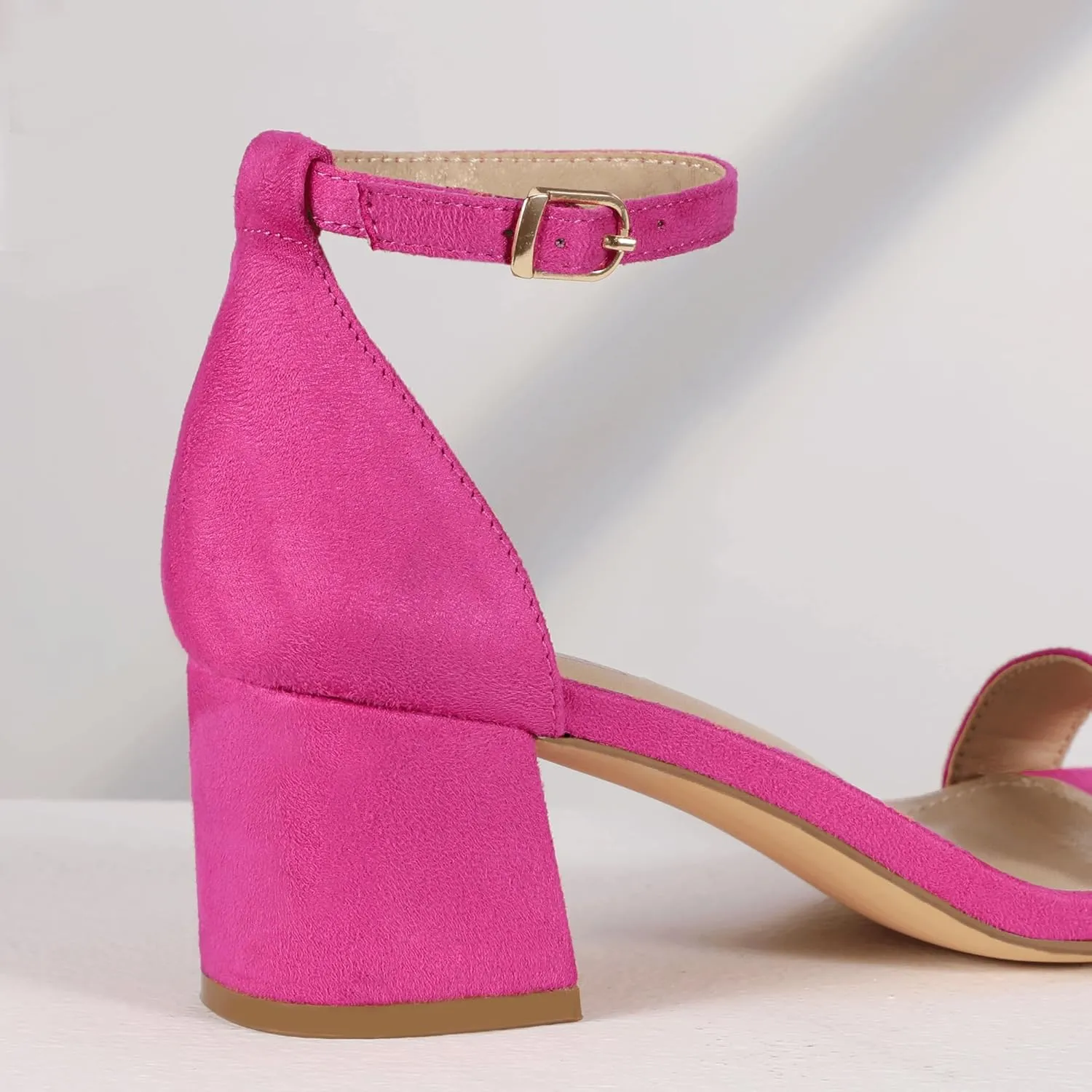 IDIFU IN2 Chunky Block Low Heels Square Open Toe Ankle Strap Short Heeled Sandals Wedding Bride Bridal Ladies Summer Prom Dress Shoes for Women Dressy Comfortable Formal Cute Trendy Small Thick Heels