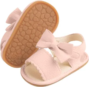 Infant Baby Girl Boy Sandals Premium Summer Outdoor Casual Beach Shoes with Flower Bowknot Girl Sandals Size 13