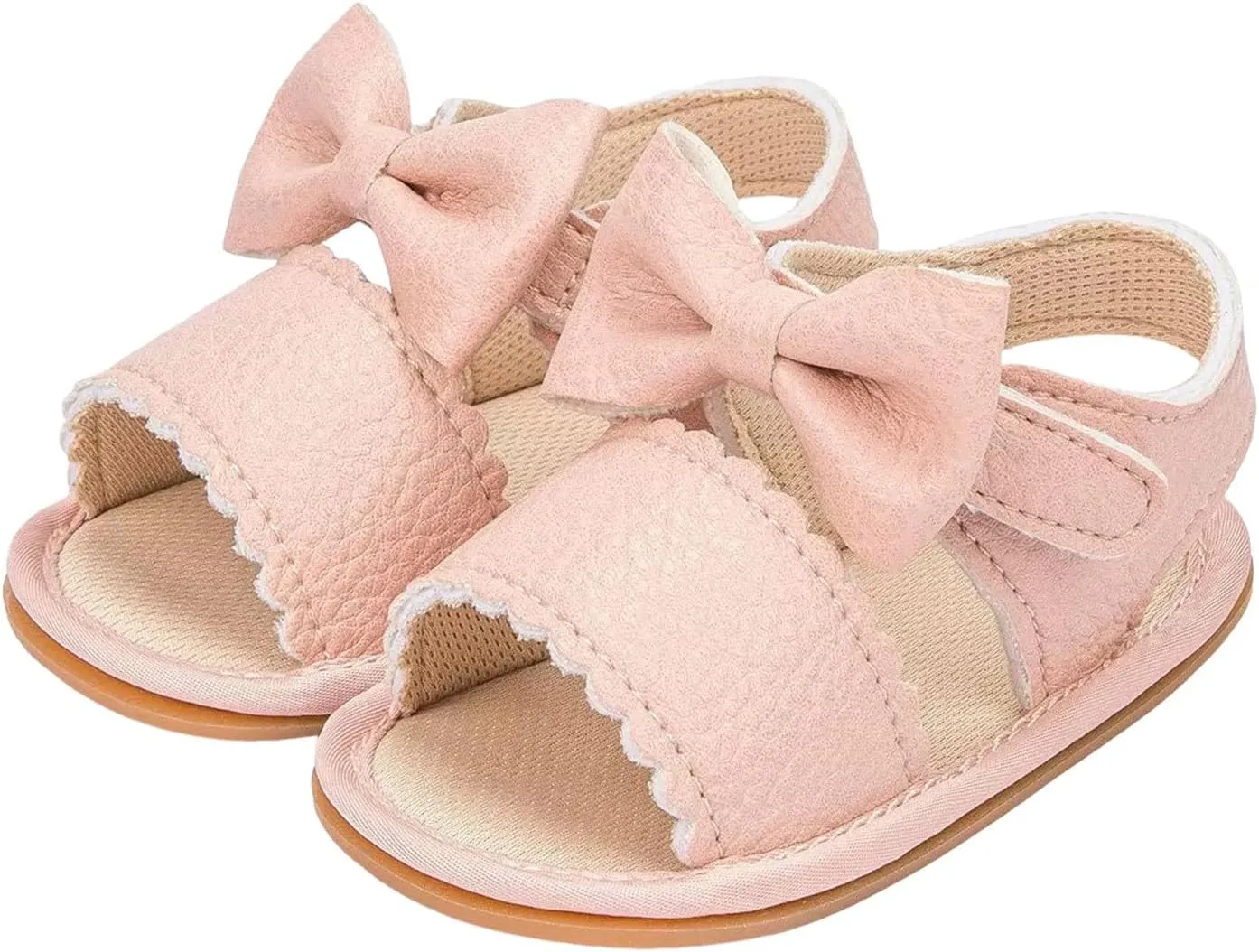 Infant Baby Girl Boy Sandals Premium Summer Outdoor Casual Beach Shoes with Flower Bowknot Girl Sandals Size 13