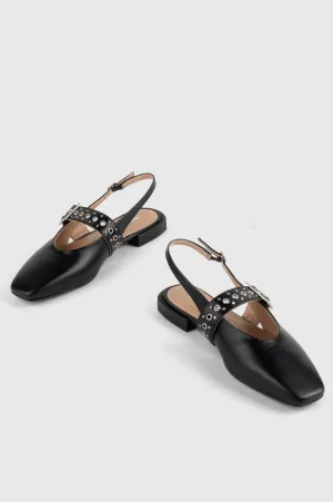 INTENTIONALLY BLANK PEARL BALLET FLAT - BLACK