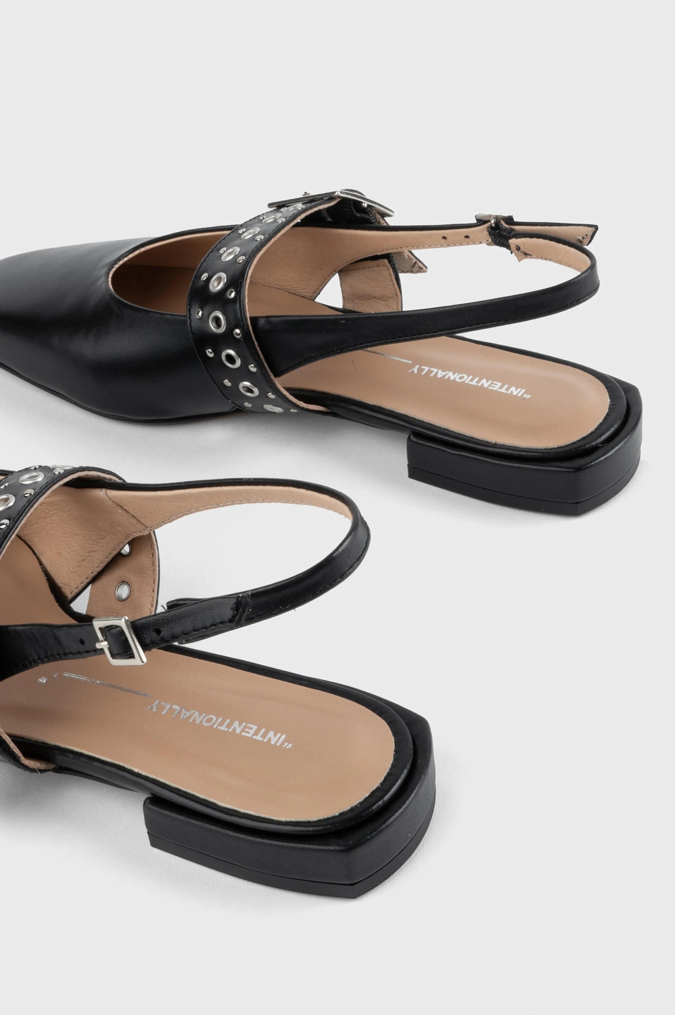 INTENTIONALLY BLANK PEARL BALLET FLAT - BLACK