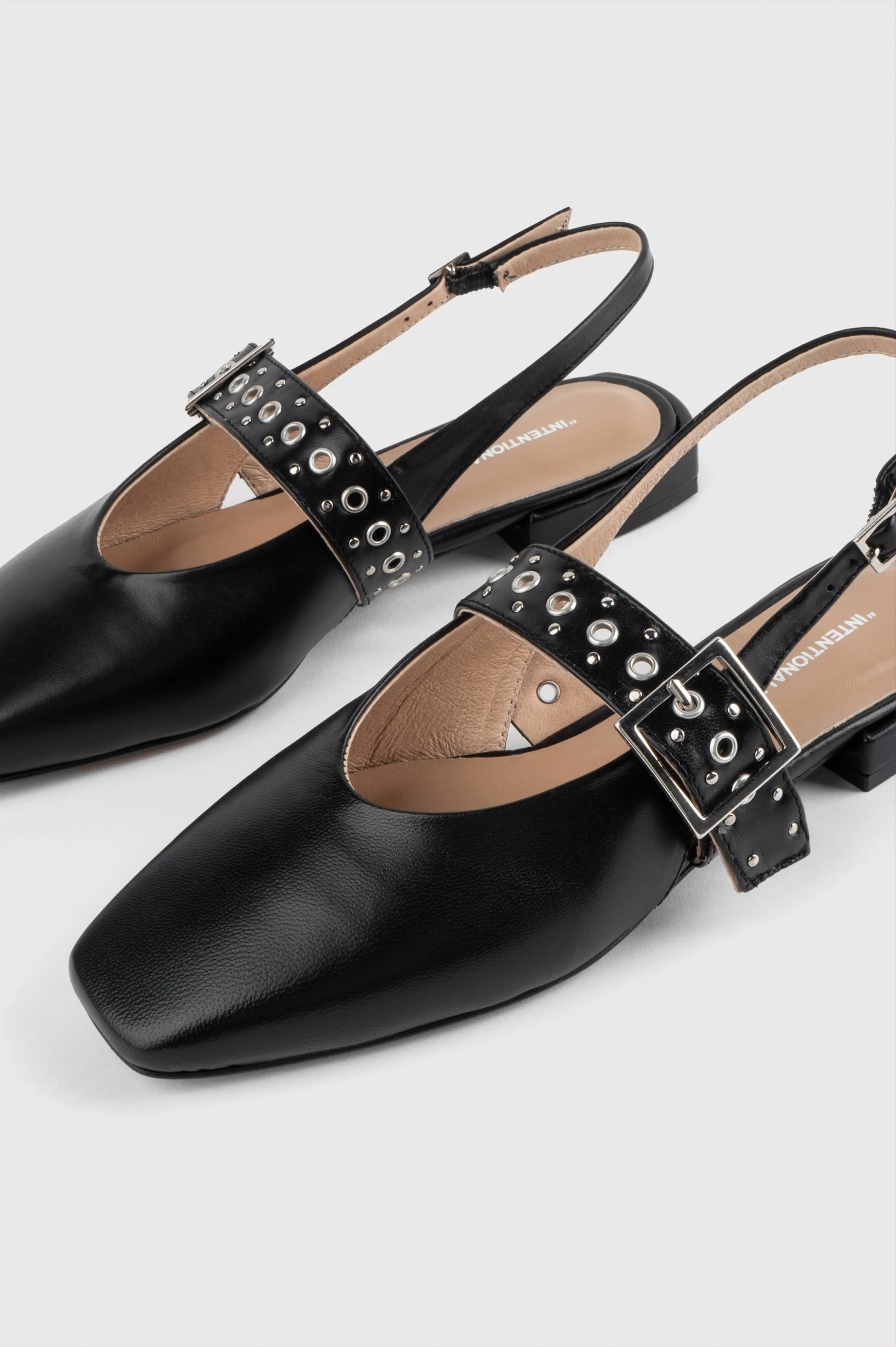 INTENTIONALLY BLANK PEARL BALLET FLAT - BLACK